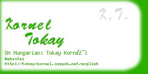 kornel tokay business card